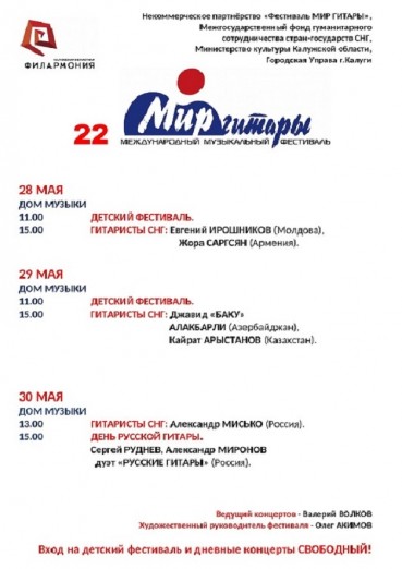 Фестиваль «Мир гитары-2019». Дневная программа